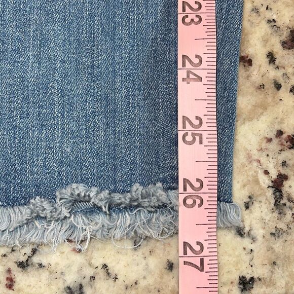 Ann Taylor LOFT Womens Frayed Hem Curvy Cropped Skinny Jeans Blue Size 6/28 NWT - Picture 9 of 9